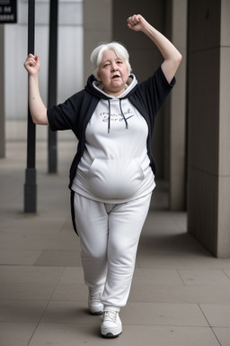 Belgian elderly female with  white hair