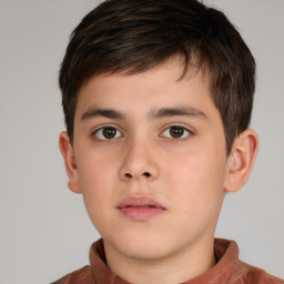 Neutral white child male with short  brown hair and brown eyes