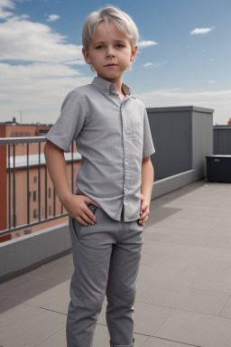 Finnish child boy with  gray hair