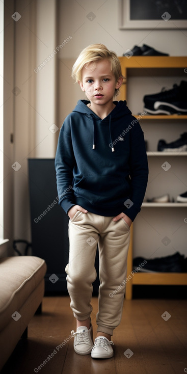 British child boy with  blonde hair