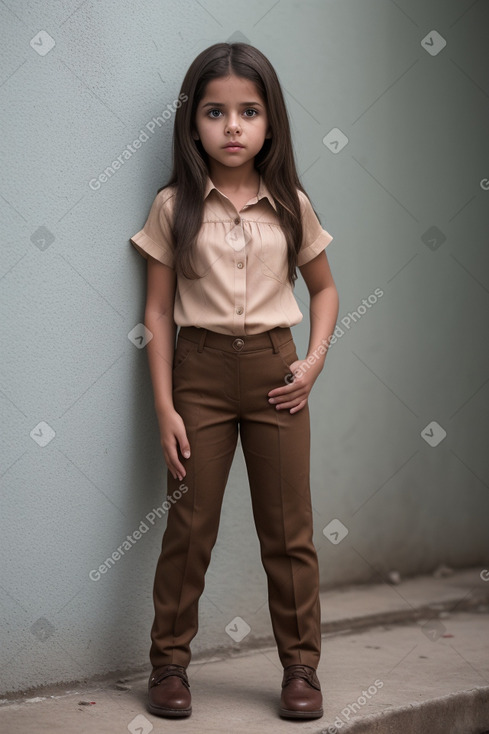 Venezuelan child girl with  brown hair