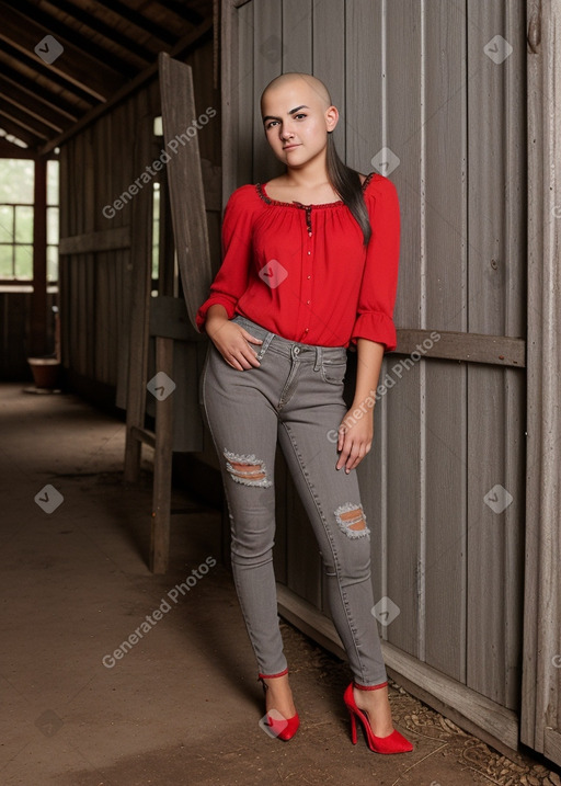 Guatemalan teenager girl with  gray hair