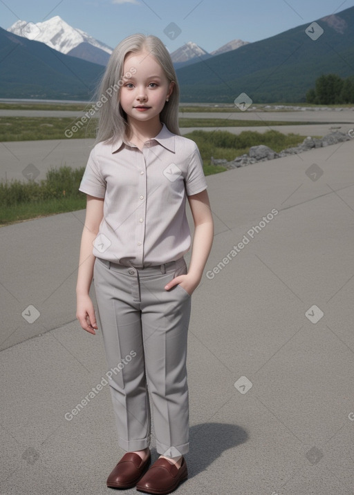 Child female with  gray hair