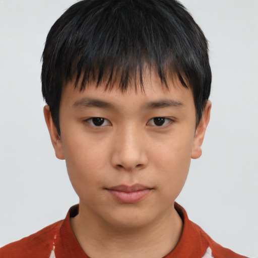 Neutral asian young-adult male with short  brown hair and brown eyes