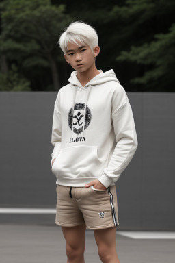 Japanese teenager boy with  white hair