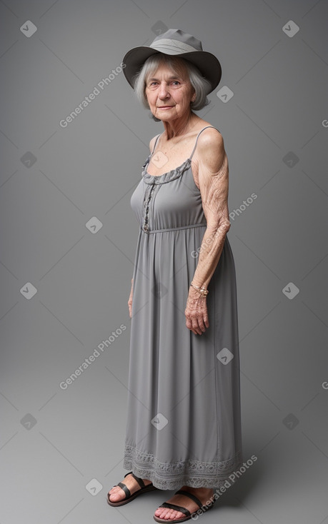 Austrian elderly female with  gray hair