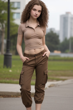 Belarusian young adult female with  brown hair