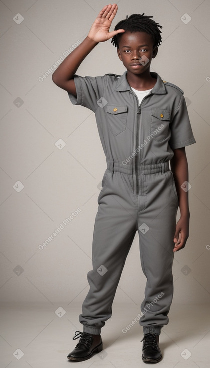 Zambian teenager boy with  gray hair