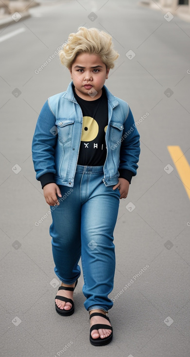 Bahraini child boy with  blonde hair