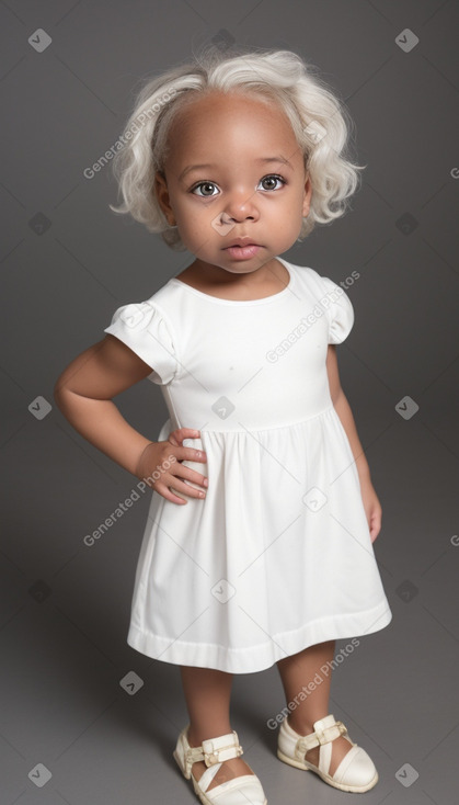 African american infant girl with  white hair