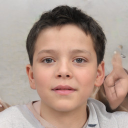 Neutral white child male with short  brown hair and brown eyes