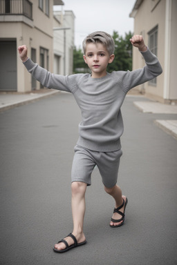 Ukrainian child boy with  gray hair