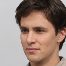 Neutral white adult male with short  brown hair and brown eyes