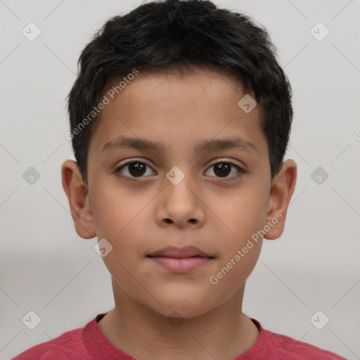 Neutral white child male with short  brown hair and brown eyes