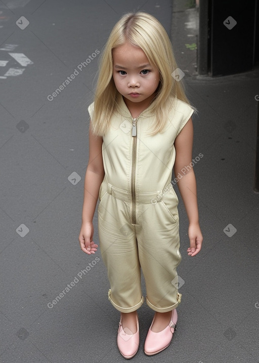 Singaporean child girl with  blonde hair