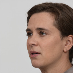 Neutral white adult male with short  brown hair and brown eyes