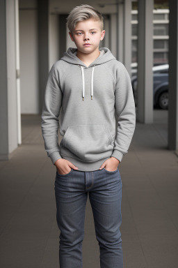 Dutch teenager boy with  gray hair