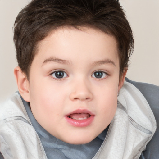 Neutral white child female with short  brown hair and brown eyes