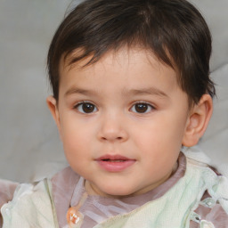 Neutral white child male with medium  brown hair and brown eyes