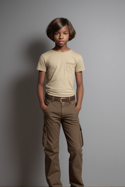 African american teenager boy with  brown hair