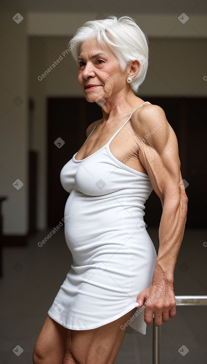 Ecuadorian elderly female with  white hair