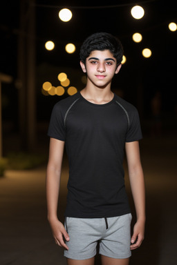 Iranian teenager boy with  black hair