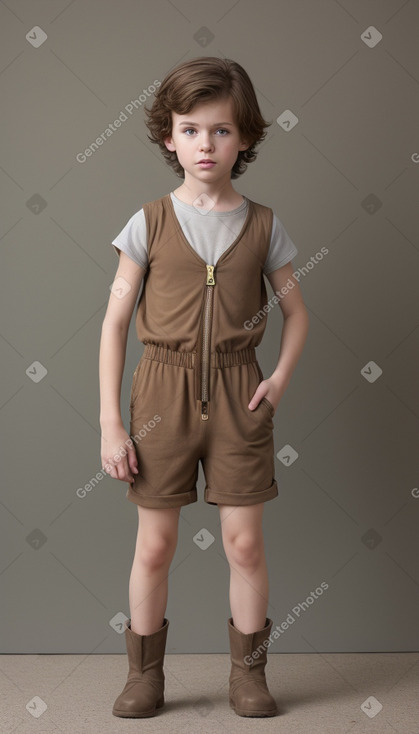 Caucasian child boy with  brown hair