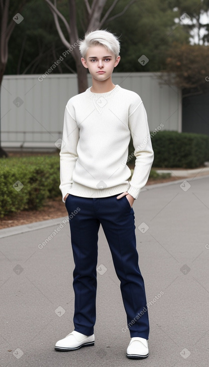 Australian teenager boy with  white hair