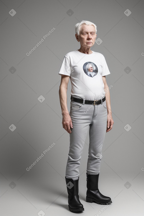 Latvian elderly non-binary with  white hair