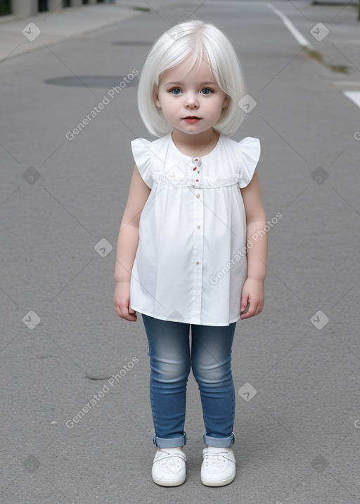 Slovenian infant girl with  white hair