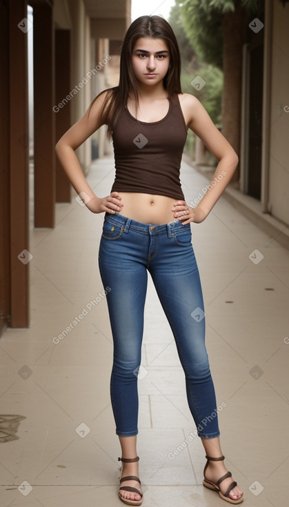 Turkish teenager girl with  brown hair