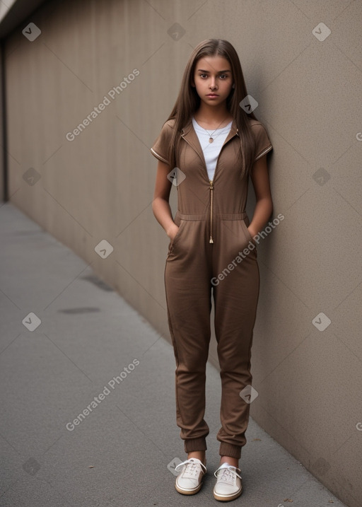 Teenager female with  brown hair