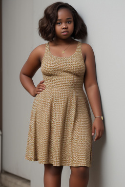 Jamaican teenager girl with  brown hair