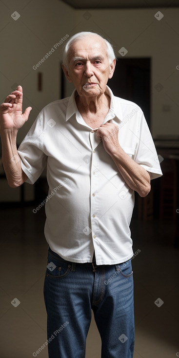 Elderly male with  black hair