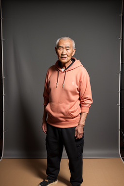 Mongolian elderly male with  black hair