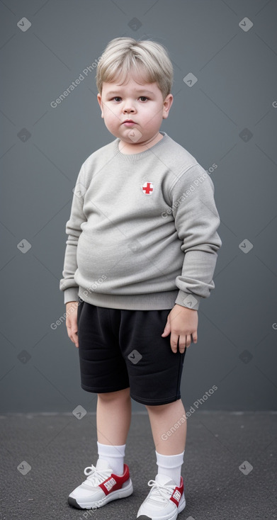 Swiss child boy with  gray hair