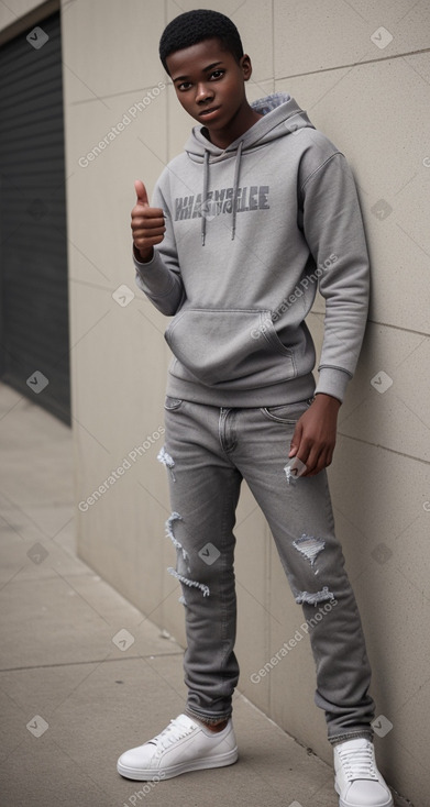 Teenager male with  gray hair