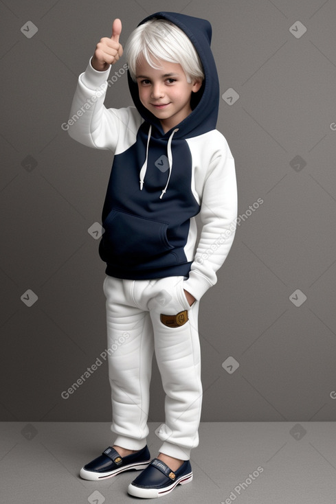 Argentine child boy with  white hair