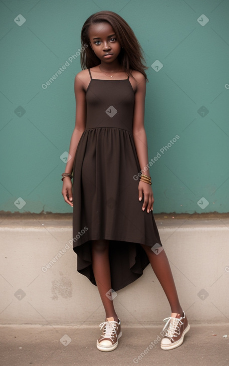 Togolese teenager girl with  brown hair