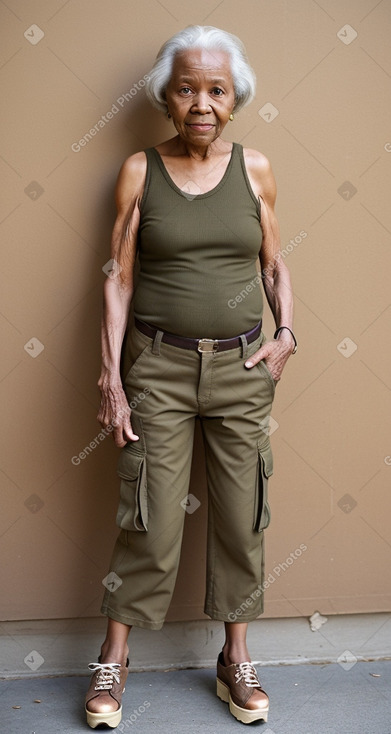 African elderly female with  brown hair