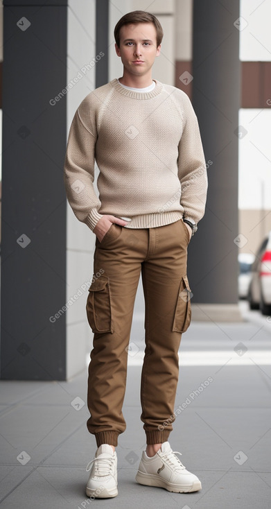 Caucasian adult male with  brown hair