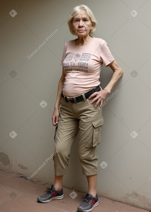 Paraguayan elderly female with  blonde hair