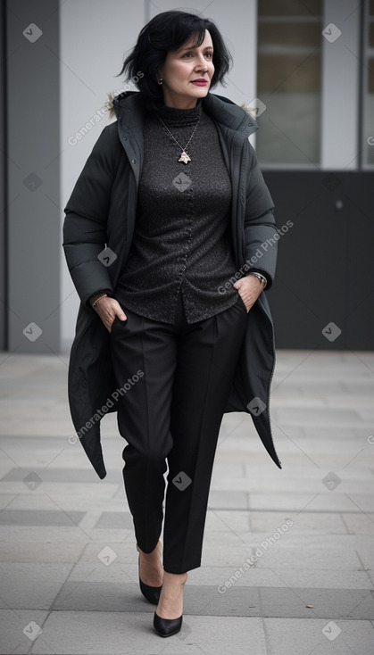 Romanian middle-aged female with  black hair