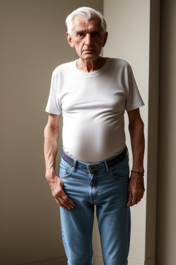 Serbian elderly male with  white hair