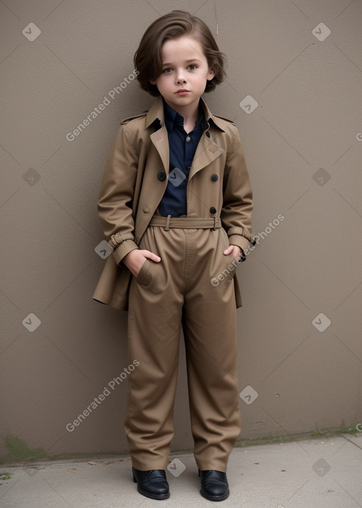 British child boy with  brown hair