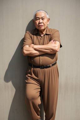 Thai elderly male with  brown hair