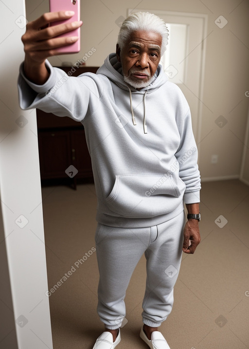 African american elderly male with  white hair