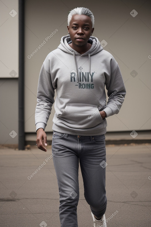 Zambian adult non-binary with  gray hair