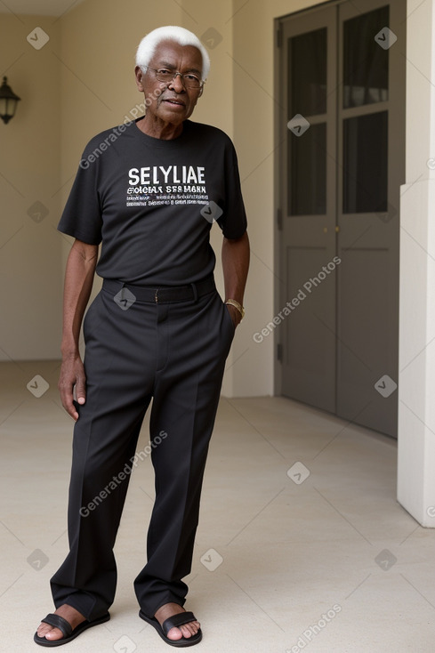 African american elderly male with  black hair