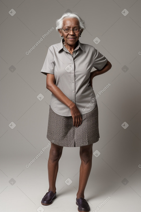 African elderly female with  gray hair